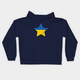 Star of Ukraine, Vintage Ukraine flag Kids Hoodie